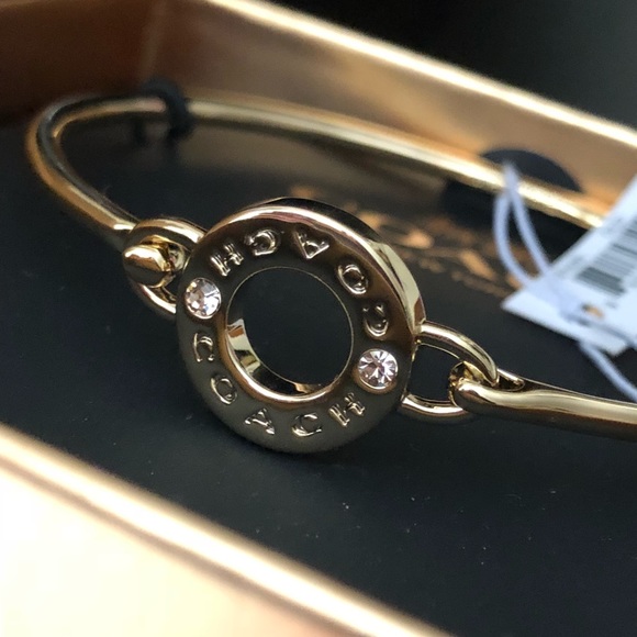🎀 Coach Open Circle Gold-Tone Bangle - Picture 7 of 8